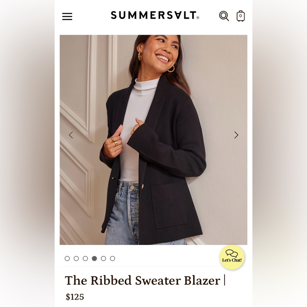 Women’s Summersalt ribbed sweater blazer - black - size S